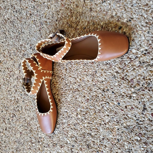 Free People Crochet Mystic Mary Jane Flat in tan leather, Size 7.5, NWOT - Picture 5 of 10